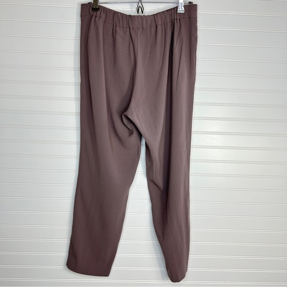 Babaton Jogger Pants Cropped Dexter Sz 12 Brown  Tapered Leg High Waisted - Picture 12 of 12